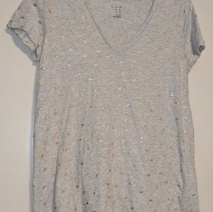 Gray and gold tee shirt